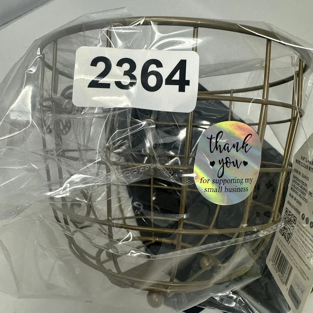 Dolly Parton Metal Cup Basket Gold Butterfly Wire Teacup Decor 5324252 NEW